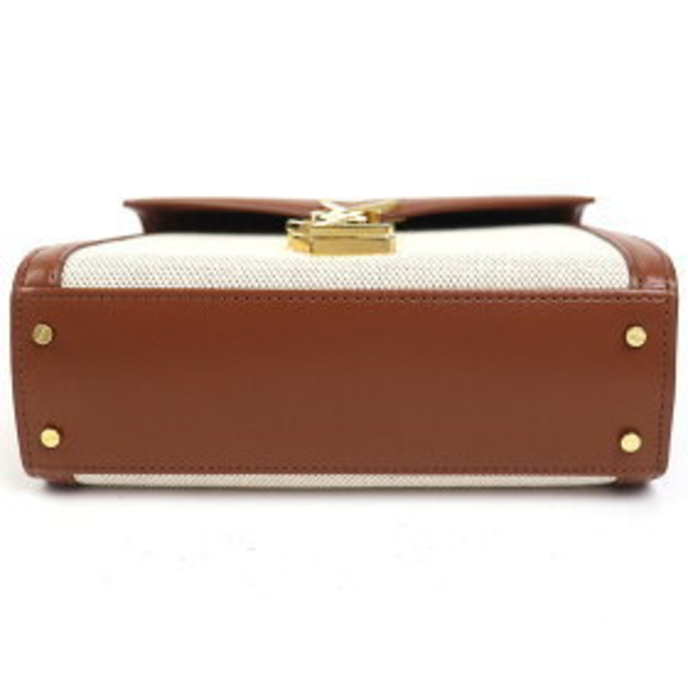 Saint Laurent Cassandra Top Handle Mini Bag Brown Calf Crossbody - Picture 6 of 13